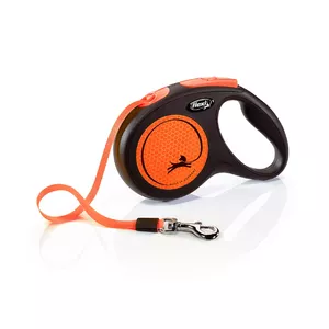 Retractable lead Flexi Neon 5 m Black Orange