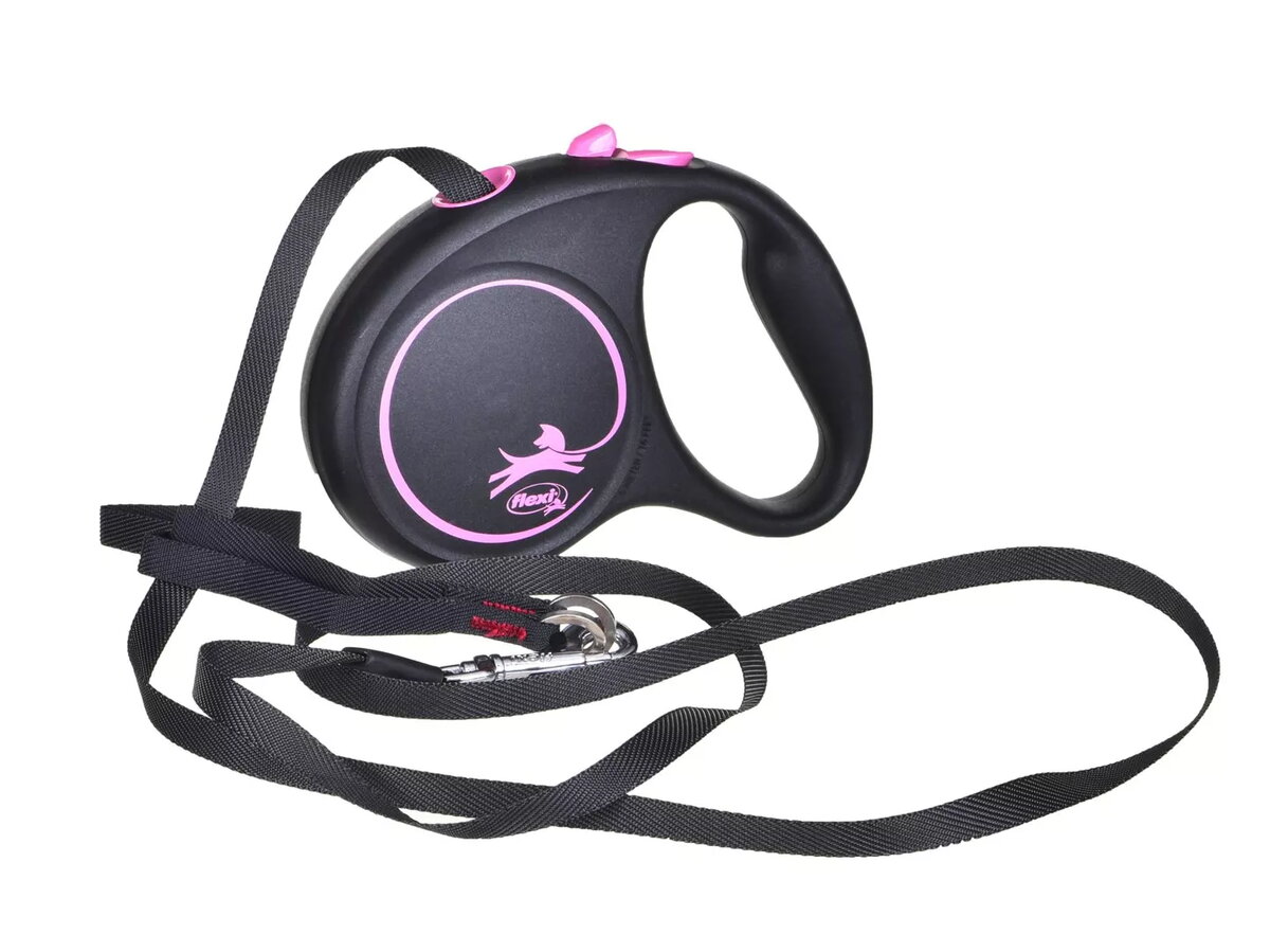 Iztelpojams suņu pavada Flexi Black Design