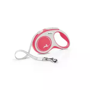 Retractable dog lead Flexi New Comfort S Tape 5 m, red, 220 g