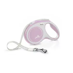 Saliekams suņu pavads Flexi New Comfort M Tape 5 m — rozā, 300 g