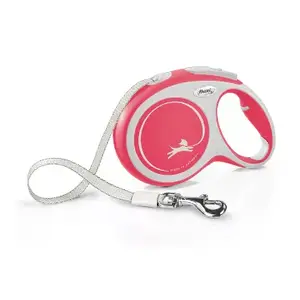 Retractable dog lead Flexi New Comfort L Tape 5 m, red, 520 g