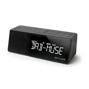 Digital alarm clock Muse M-172 DBT — black, LCD display, AAA battery powered, 190×68×70 mm