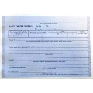 Receipt Book A5 Nenurodyta Income Order Kasos 2x50 Sheets, duplicate carbonless