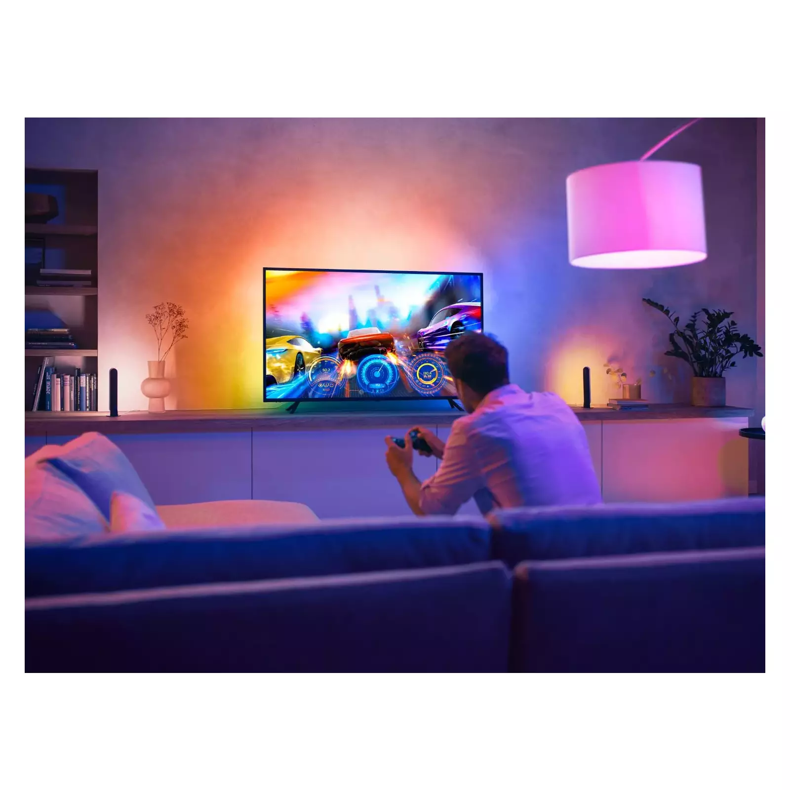 Hue white and color ambiance store play gradient lightstrip 65 inch