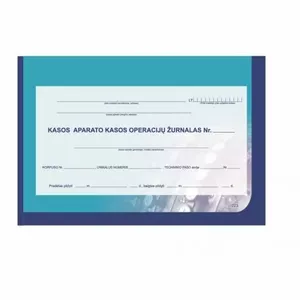Cash Operations Journal A4 Horizontal 37.1 — Nenurodyta, 37.1, for cash register records