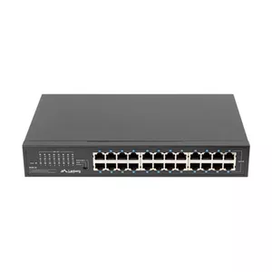 Unmanaged switch LANBERG RSGE-24 — 24× Gigabit Ethernet 1U, rack-mountable, black