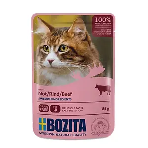Bozita 3632 Moist Cat Food, Beef, 85 g