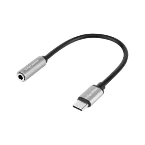 USB-C to 3.5mm Audio Adapter cable by kruger & matz, 17.5 cm, Silver