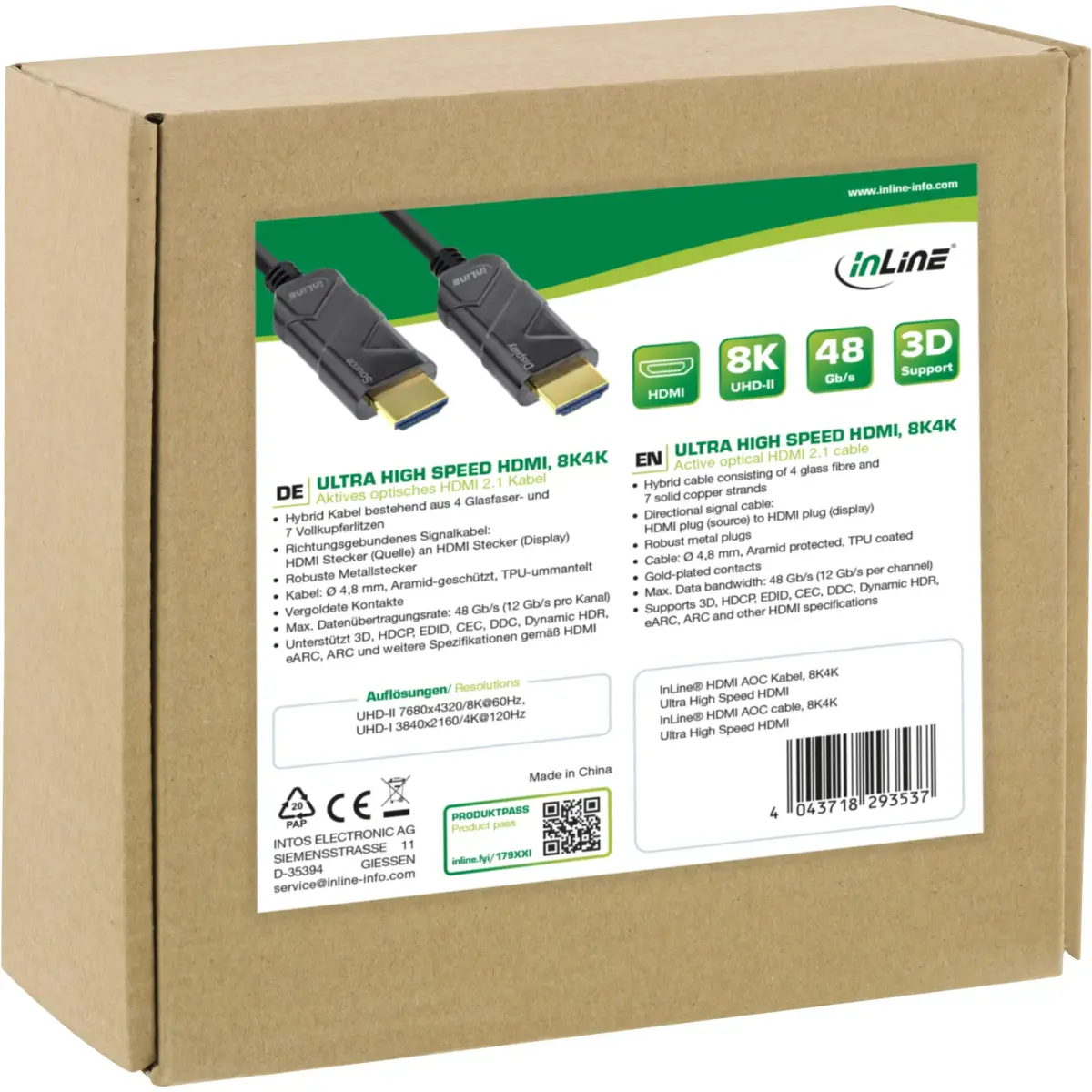InLine HDMI AOC Cable 10m Ultra High Speed HDMI 2.1 Photo 3