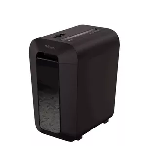 Шредер для бумаги Fellowes LX65, перекрестная резка P-4, 10 листов, фрагменты 4×40 мм, контейнер 22 л, черный