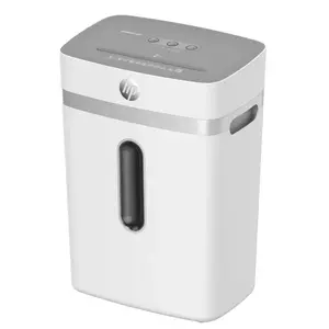 Paper shredder HP OneShred 12CC particle-cut P-4 12-sheet capacity 22 cm width 23 L basket 4×35 mm 65 dB White