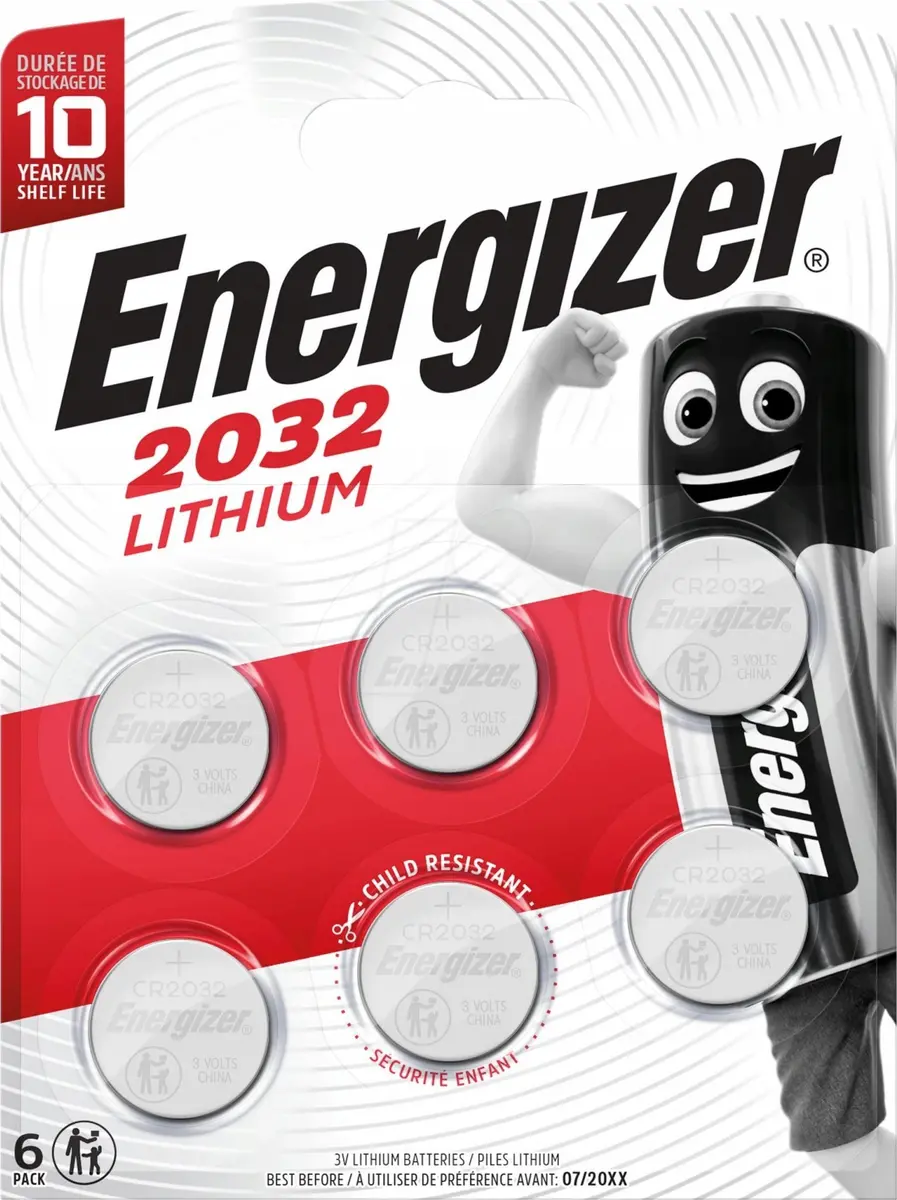 Monētas tipa baterija Energizer 2032 litija