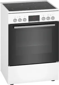 Bosch Serie 4 HKR39C220 Freestanding Electric Cooker with Ceramic Hob 4 Cooking Zones 66 L Oven Capacity White