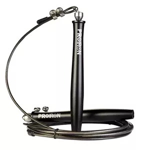 PROIRON Speed Skipping Rope Black, Steel wire/Aluminium, 300 cm