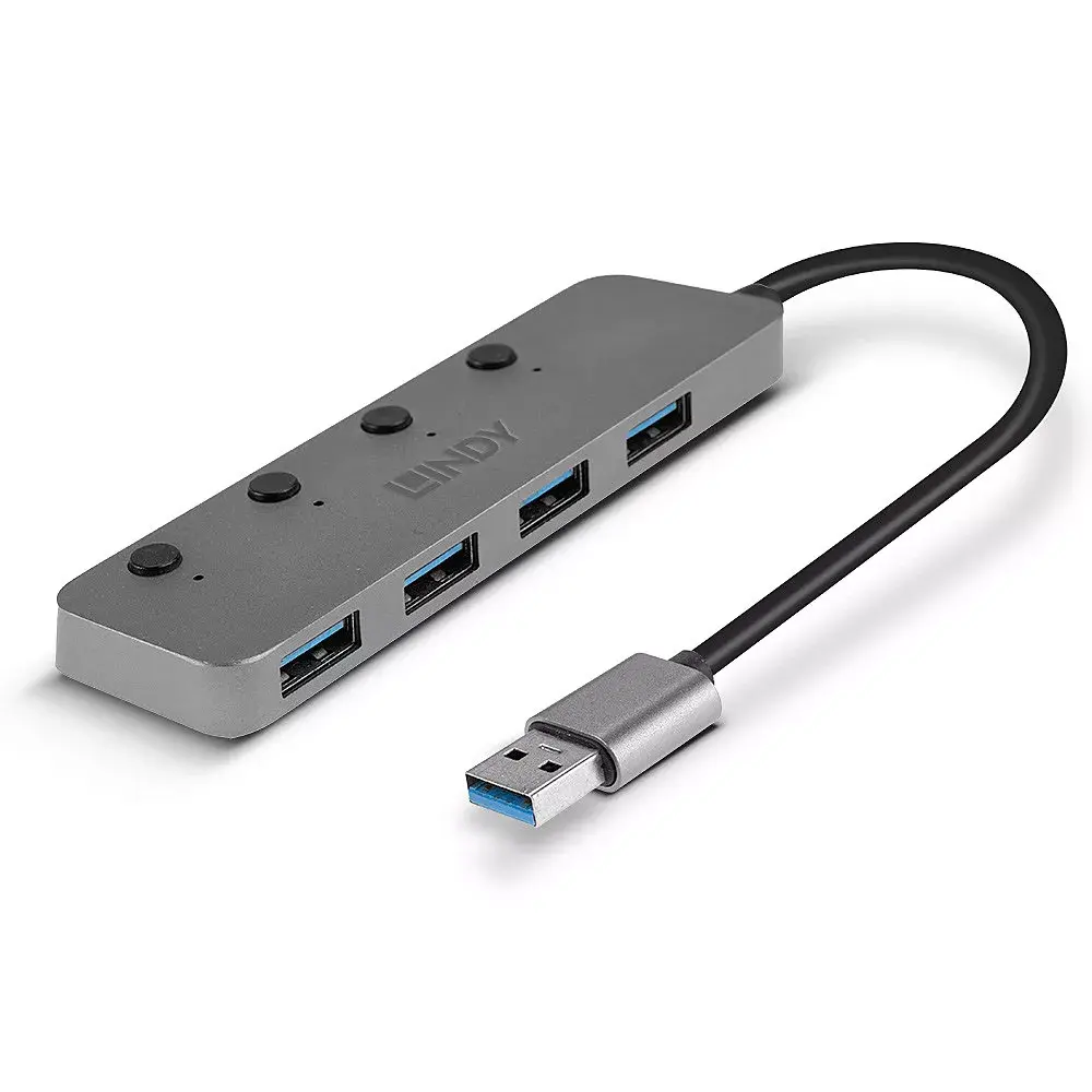 USB centrmezgls Lindy 4 Port USB 3.0 Hub Photo 4