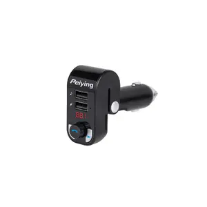 FM raidītājs Peiying URZ0466 ar Bluetooth, 2x USB, microSD, 12/24V, melns