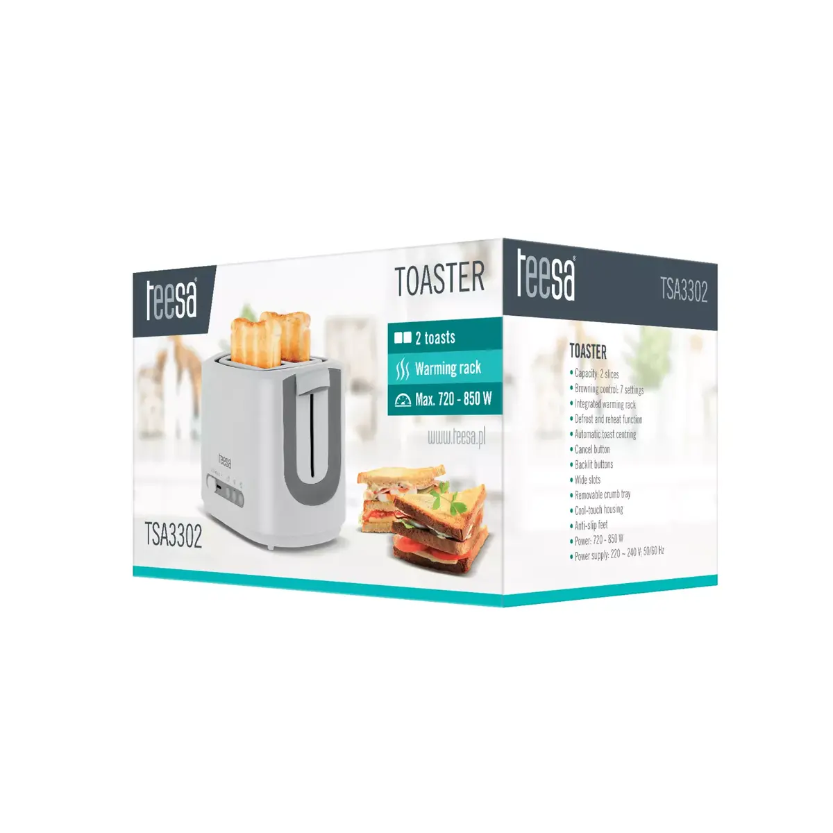 Toasteris TEESA TSA3302 — 850 W Photo 6