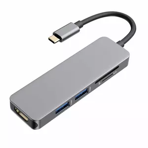 RoGer USB-C Hub 5in1 ar USB 3.0 x2 / HDMI / SD karšu lasītāju / TF karšu lasītāju