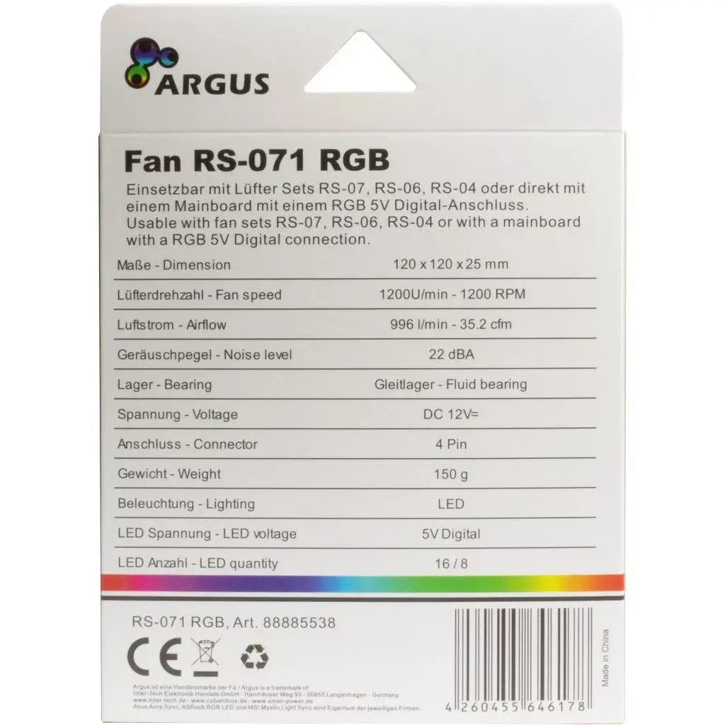 Fan Inter-Tech RS-071 RGB Photo 4