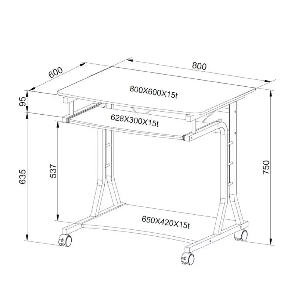 Компактный стол Techly ICA-TB 3791A Photo 3