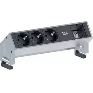 Удлинитель питания Bachmann DESK 2 0.2 м 3 AC розетки Черный Нержавеющая сталь