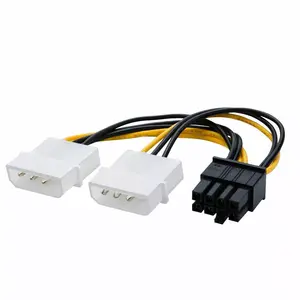 Кабель‑переходник питания Molex (2× штекер) → PCI‑E 8‑контактная гнездо, длина 0,15 м