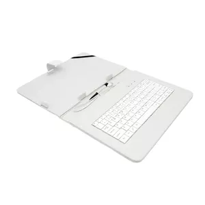 Tablet leather case AIREN AiTab 4 with detachable USB keyboard for 10-inch devices, white
