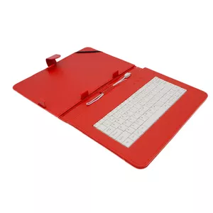 Leather Case with USB Keyboard for AIREN AiTab 10" – Red