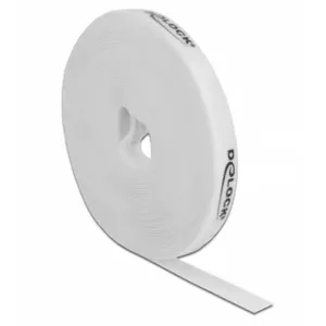 Клейкая лента DeLOCK Velcro на рулоне L 10 м x W 15 мм белая