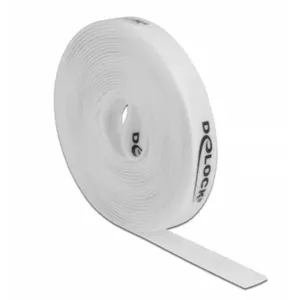Montāžas lente DeLOCK Velcro uz ruļļa L 5 m x W 15 mm balta
