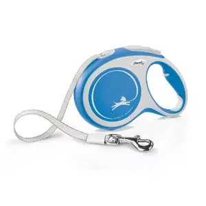 Retractable dog lead Flexi New Comfort L Tape 8 m, blue, 530 g