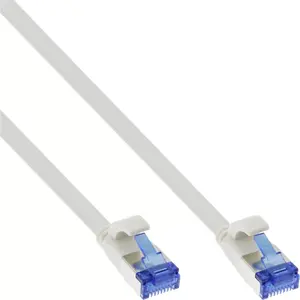 Патч-кабель InLine плоский U/FTP Cat.6A TPE безгалогенный белый 20м