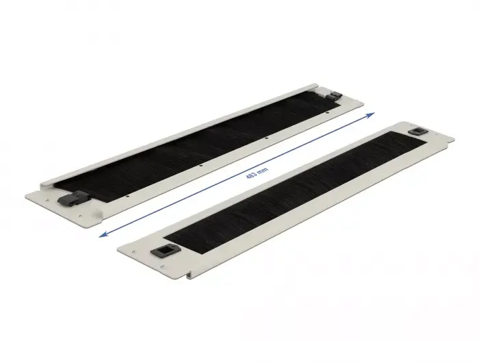 Kabeļu pārvaldības panelis DeLOCK 19" Cable Management Brush Strip tool free 2U pelēks Photo 2