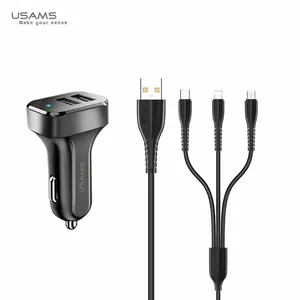 Car charger usams U32 USB for 12V/24V vehicles, output 2.1A