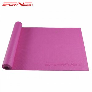 SportVida NBR Non-Slip 4mm Slim Exercise Mat for Fitness & Yoga (173х61х0.4см) Pink