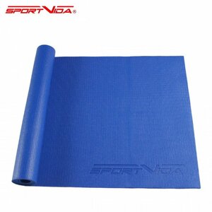 SportVida NBR Non-Slip 4mm Slim Exercise Mat for Fitness & Yoga (173х61х0.4см) Blue