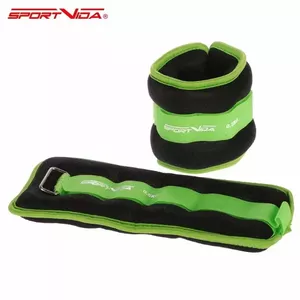 SportVida Ergo Fit Weight Set Loads 2 * 0.5KG adjustable with velcro for arms and legs Green