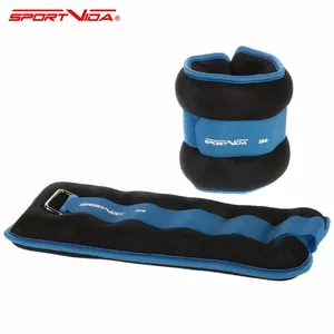 SportVida Ergo Fit Weight Set Loads 2 * 2KG adjustable with velcro for arms and legs Navy Blue