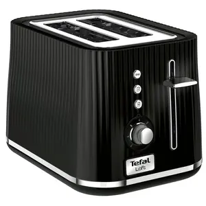 Tefal Loft 2S TT761838 2-Slice Toaster Black with 7 Browning Levels Defrost and Reheat Functions