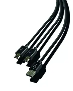 Steelplay JVAPS400040 USB 2.0 Charging Cable, USB-A to 2x Micro-USB B, 3m, Black