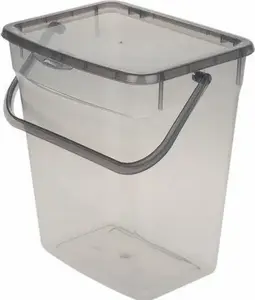 Plastic storage box plast team Waschmittelbox 10 L, grey-transparent, 280×220×300 mm, PPR