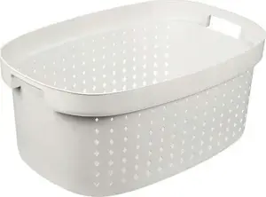 Laundry Basket plast team SEOUL 41.9 L, white, PPC, 590×390×255 mm