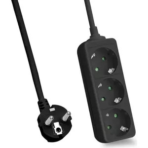 Сетевой фильтр helos CLASSIC 3 розетки, чёрный, кабель 1.5 м