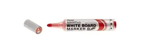 Pentel MWL5MB Whiteboard Marker, Bullet Tip, Red, 12 Pack