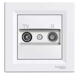 Розетка TV-R Schneider Electric, оконечная, затухание 1 дБ, белая