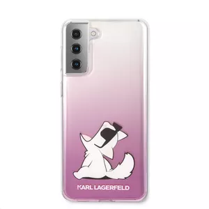 Phone case Karl Lagerfeld Choupette Eats for Samsung Galaxy S21+ – Gradient Pink protective cover