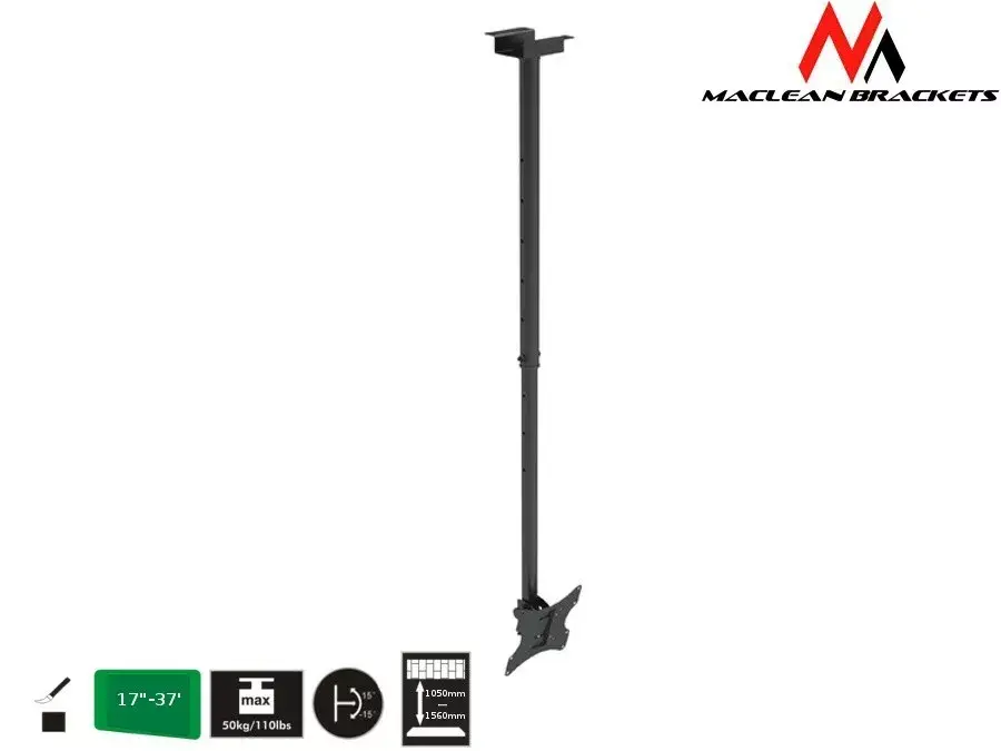 Griestu stiprinājums MACLEAN MC-580B 17–37" VESA 200x200 Photo 2