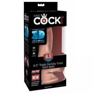 Dildo King Cock Plus Silicone TPE Flesh Color 20.3 cm total, 14 cm insertable, Ø 3.9 cm, suction cup, strap-on compatible