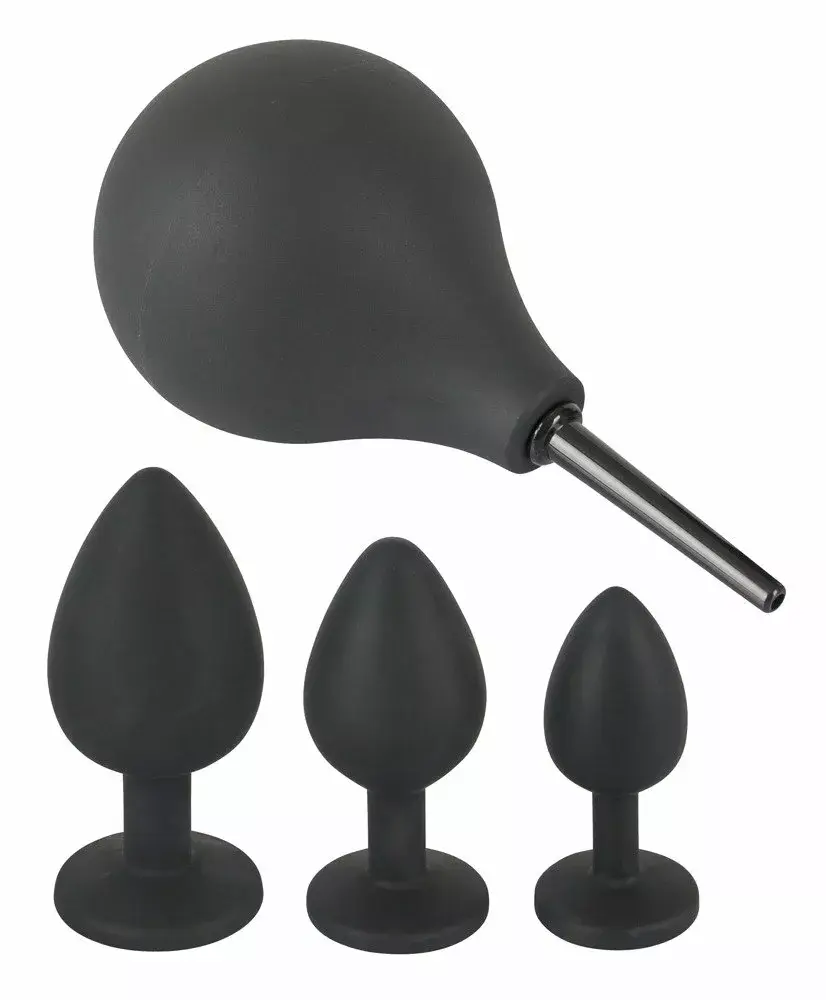 Набор Black Velvets: анальная пробка с душем — 3 силиконовые пробки Photo 3
