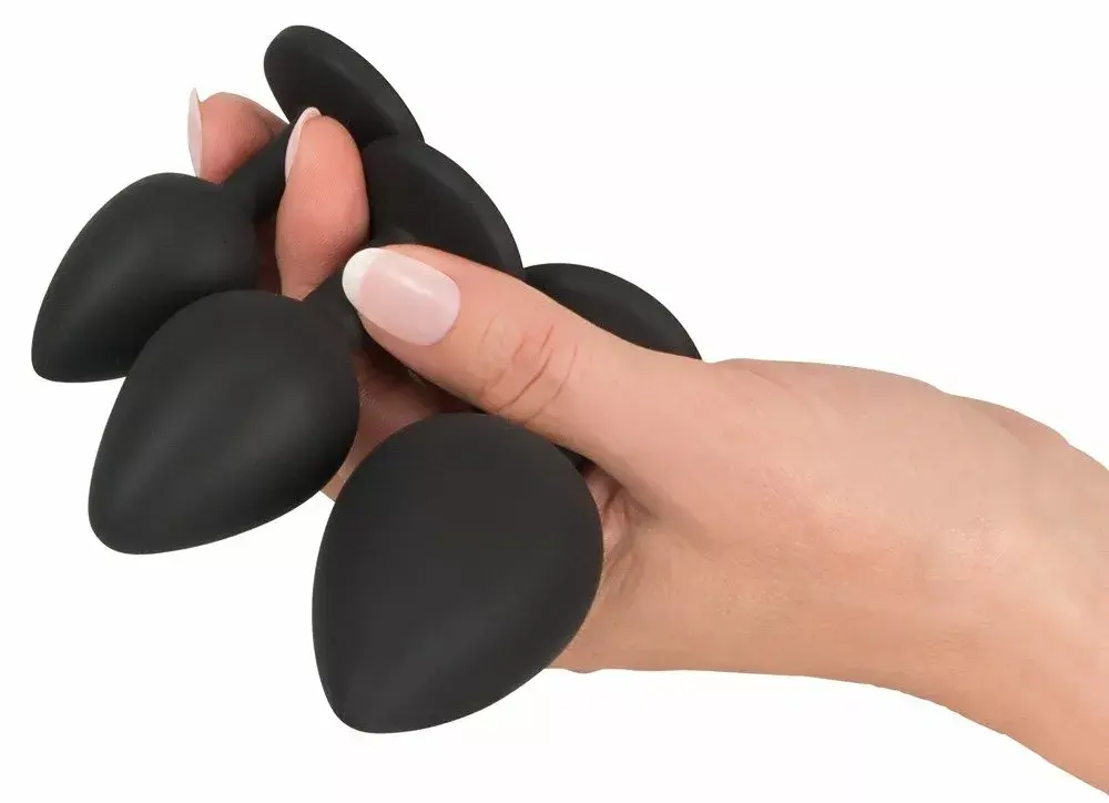 Набор Black Velvets: анальная пробка с душем — 3 силиконовые пробки Photo 4